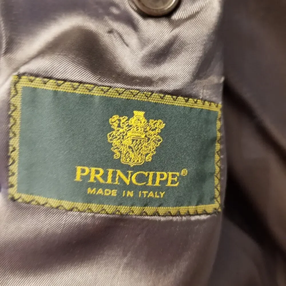 Principe Men's Sports Coat Grey‎ Italian Wool Pinstripe Size 44R
